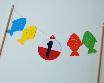 Fishing Cake Topper, Fishing Birthday Cake Topper, Gone Fishing, Ofishally One, The Big One Custom Parties von PartyAtYourDoor auf Etsy