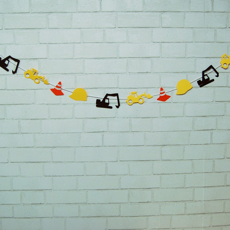 Construction Truck Garland, Construction Truck Party Decor, Construction Truck Birthday, Custom Parties by ParyAtYourDoor on Etsy image 1