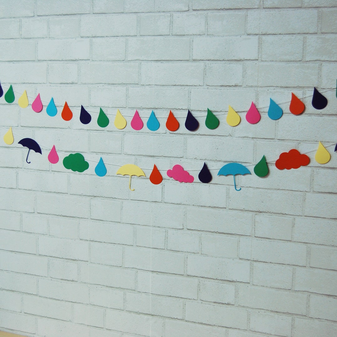 Baby Sprinkle Decorations Raindrop Garland Raindrop Nursery