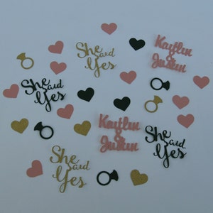She Said Yes Confetti, Engagement Party Confetti, Bridal Confetti, Engagement Party Decor, Custom Parties by PartyAtYourDoor on Etsy