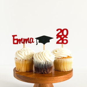 Graduation Cupcake Toppers, Graduation Decorations, Graduation Party Decorations, Class of 2026, Custom Parties by PartyAtYourDoor on Etsy