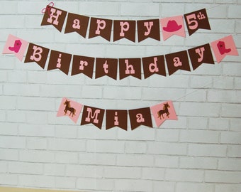 Cowgirl Birthday Banner, Cowgirl Party Decor, Rodeo Birthday Banner, Rodeo Party Decor, Cowgirl, Custom Parties by PartyAtYourDoor on Etsy