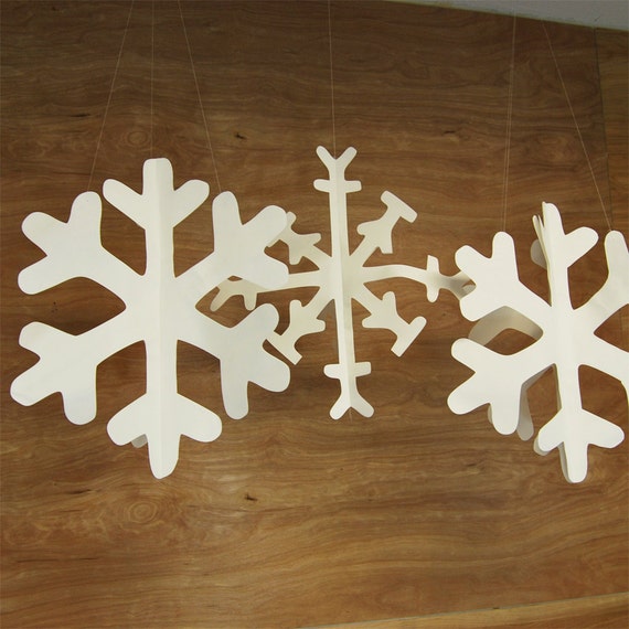 3d Hanging Snowflakes Snowflake Decoration Winter Decor Etsy