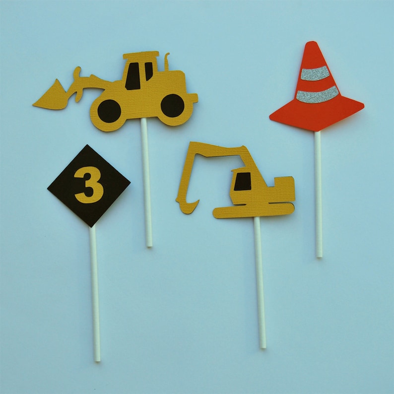 Construction Truck Cupcake Toppers, Bulldozer Cupcake Toppers, Truck Party, Construction Birthday, Trucks, Custom Parties by PartyAtYourDoor image 2