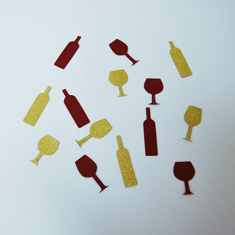 Wine Confetti Wine Glass Confetti Cocktail Party Confetti Etsy