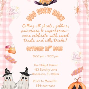 Boo Crew Bash – Kids Halloween Party Invitation (Canva Digital Download, Editable Template)