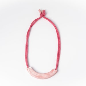 Pink Marbled Ceramic Necklace by Beth Lamont
