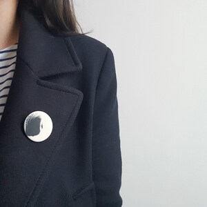 Small Black Brushstroke Ceramic Brooch by Beth Lamont