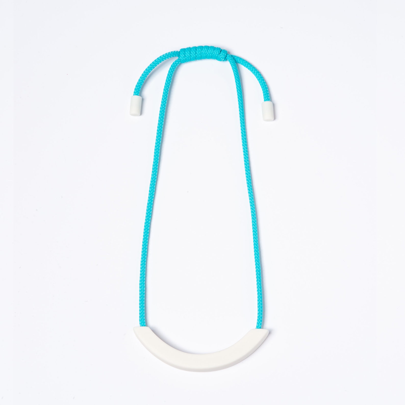 Turquoise Ceramic Adjustable Knot Necklace Etsy UK