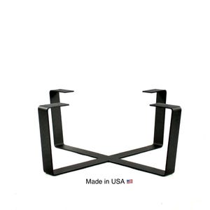 Wide Top Coffee Table Base/End Table/Marble/Granite/Live Edge Tops/Satin Black Powdercoat Finish/2.5 x 1/4 Steel/Choose Exact Height/Width