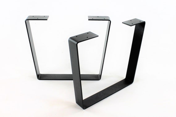 Industrial Metal Coffee Table Legs Trapezoid Heavy Duty Powdercoated Steel DIY