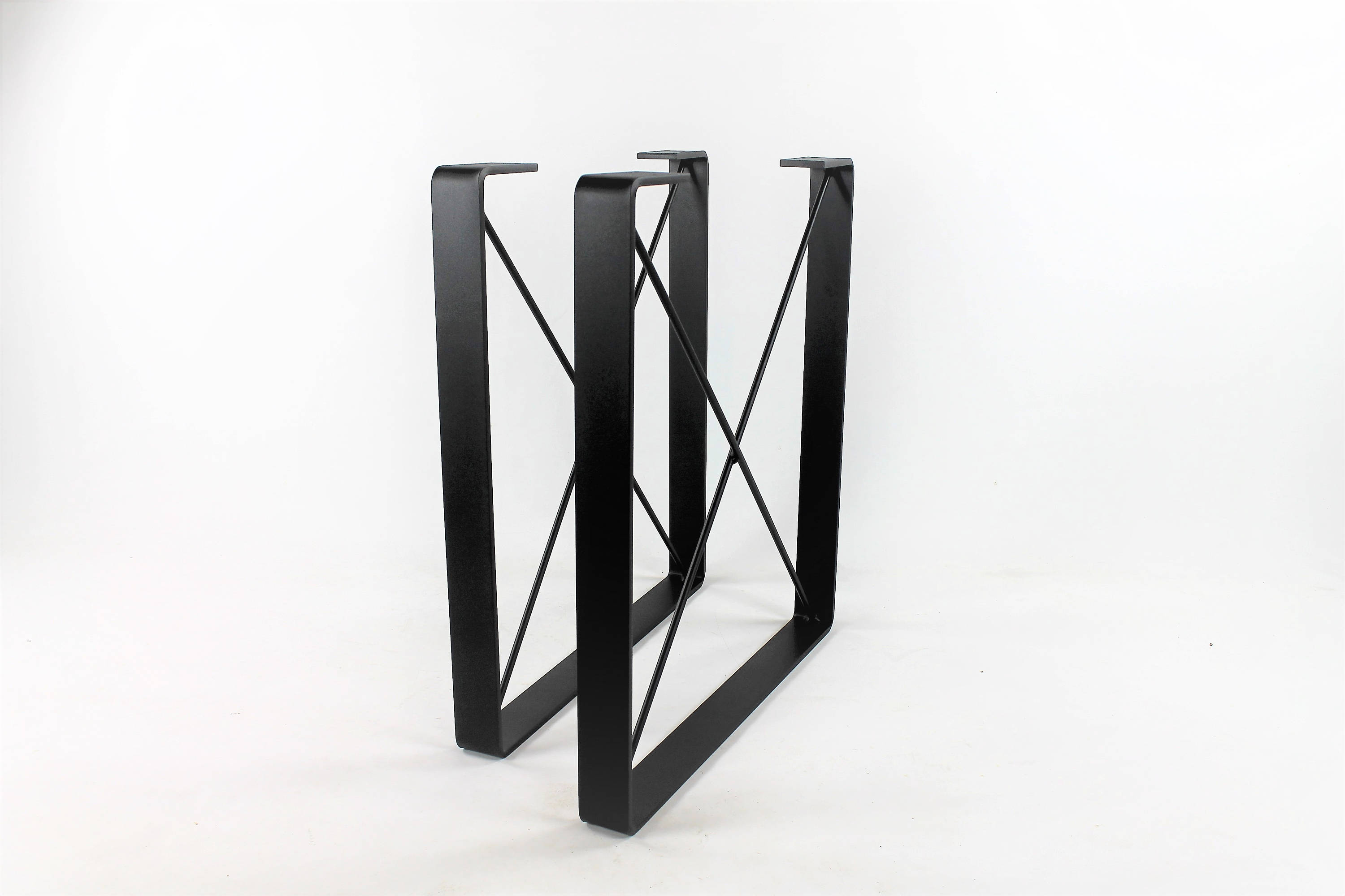 X Brace Table Legs/desk Legs/set of Two/satin Black Powdercoat Etsy