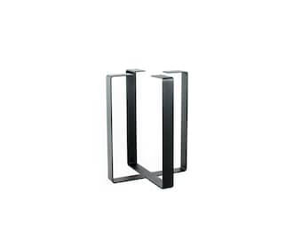 Metal End Table Base For Round Table/Marble/Granite/Live Edge Tops/Satin Black Powdercoat Finish/Choose Exact Height/Width