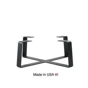 Round Metal Coffee Table Base/Wide Bottom Trapezoid/Marble/Granite/Live Edge Top/Satin Black Powdercoat Finish/Choose Exact Height/Width