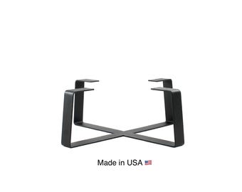 Round Metal Coffee Table Base/Wide Bottom Trapezoid/Marble/Granite/Live Edge Top/Satin Black Powdercoat Finish/Choose Exact Height/Width