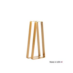 Set of 2 Heavy Duty Gold Sofa Table Legs/Made in USA/Wide Bottom Trapezoid/Behind the Couch Table Legs/Metal Table Legs.