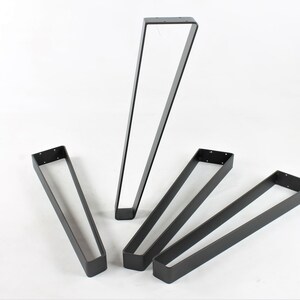 Steel Desk Legs/Satin Black Powdercoat Finish/Hand Fabricated in Family-Owned Shop/Free Shipping/Choose Exact Height.