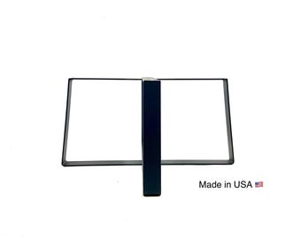 Round Metal Coffee Table Base With Solid Top/Wide Bottom Trapezoid/Marble/Granite/Live Edge Top/Satin Black Powdercoat Finish
