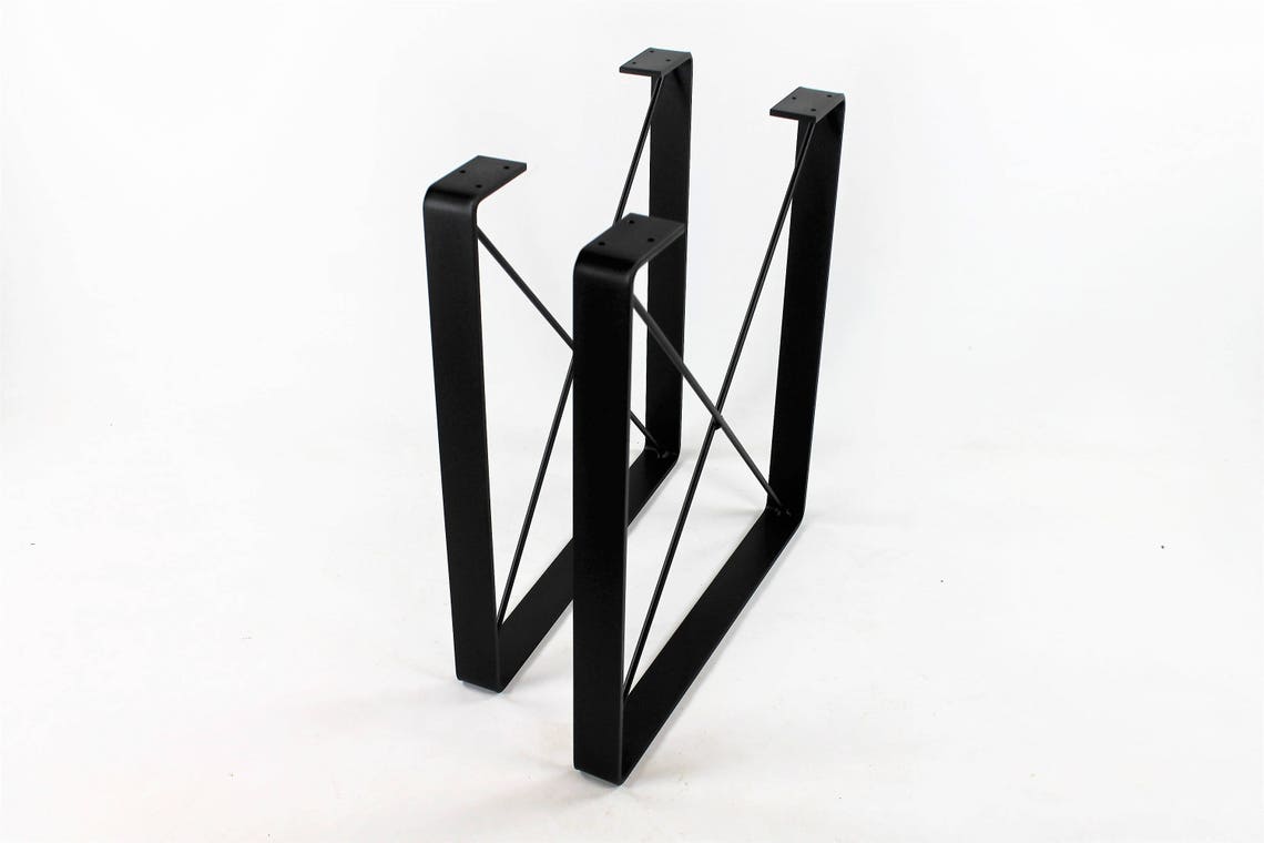 X Brace Table Legs/desk Legs/set of Two/satin Black Powdercoat Etsy