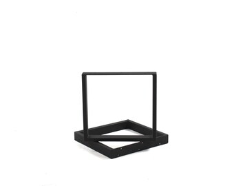 Rectangular Steel Coffee Table Legs/Metal End Table Legs/Black Powdercoat Finish/Choose Your Height and Width/Set of Two/Fabricated in USA