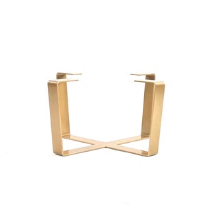 Wide Top Gold Coffee Table Base/Base For Round Table/End Table Base/Brass Table Base/Live Edge Table Legs/Gold Finish/2.5 x 1/4 Steel