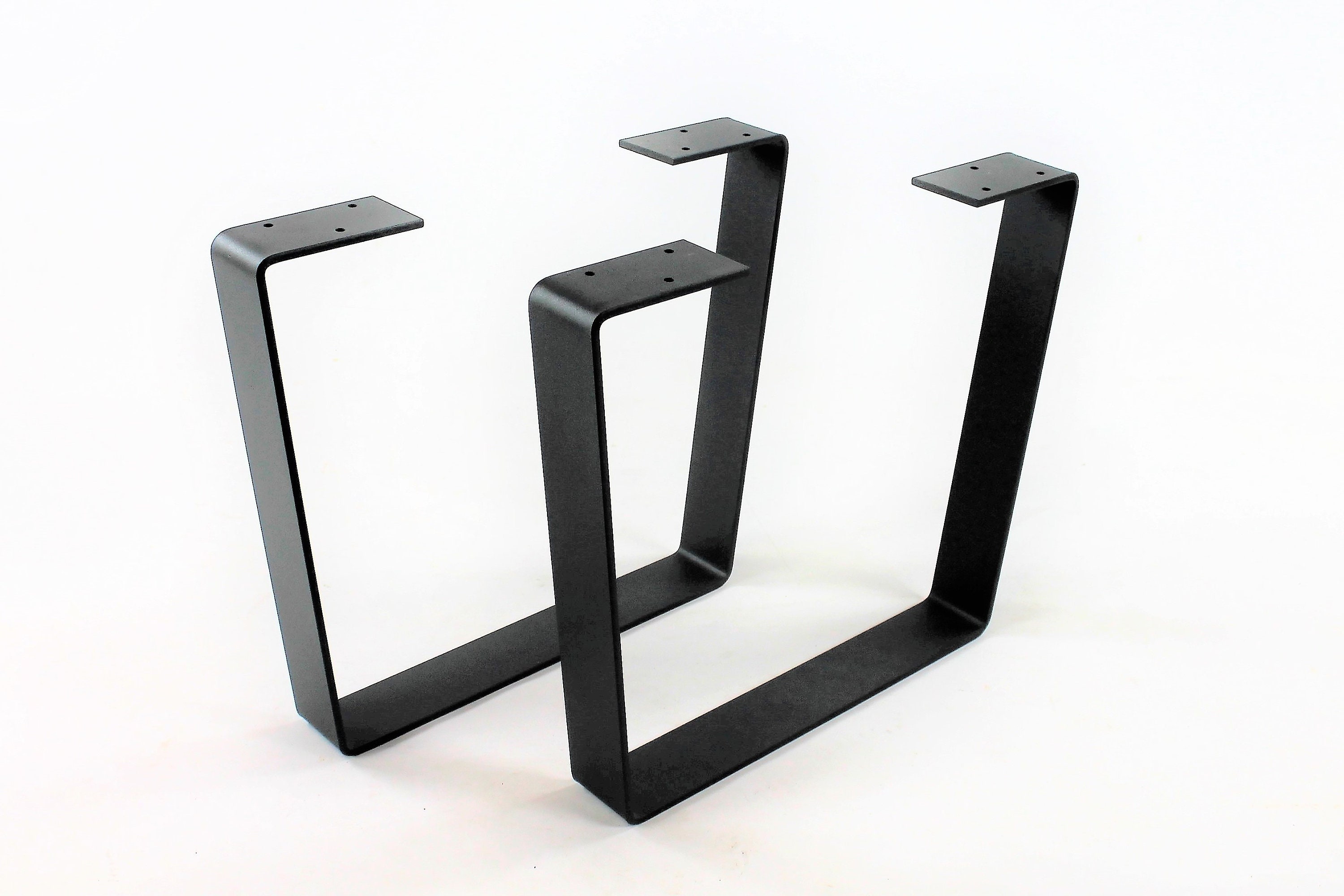 Pair of 2 Metal Coffee Table Legs Trapezoid Steel Legs Etsy