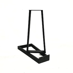 Metal Sofa Table Legs/Black Powdercoat/Strel Table Legs/Made in USA/Wide Base Trapezoid/Metal Table Legs/Bar Legs/Console Table Legs