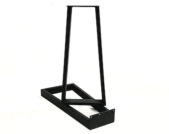 Metal Sofa Table Legs/Black Powdercoat/Strel Table Legs/Made in USA/Wide Base Trapezoid/Metal Table Legs/Bar Legs/Console Table Legs