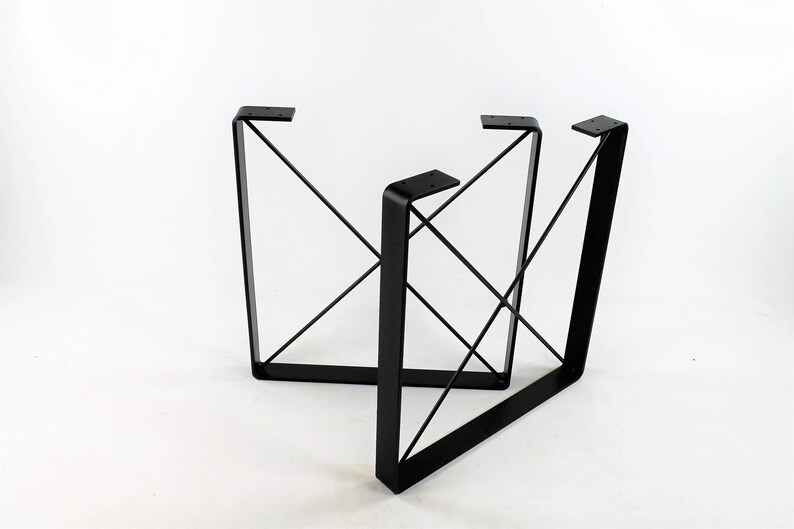 X Brace Table Legs/desk Legs/set of Two/satin Black Powdercoat Etsy