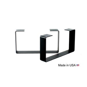 Metal Coffee Table Legs/Set of Two/4" x .25" Flat Iron/Satin Black Powdercoat Finish/Choose Your Height and Width/Made In USA