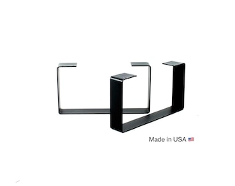 Metal Coffee Table Legs/Set of Two/4" x .25" Flat Iron/Satin Black Powdercoat Finish/Choose Your Height and Width/Made In USA