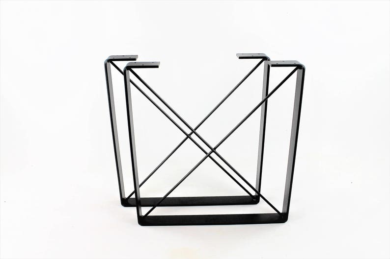 X Brace Table Legs/desk Legs/set of Two/satin Black Powdercoat Etsy