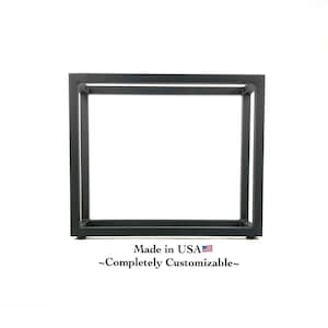 Metal Box Frame Base for Stone Table Top, Satin Black Powdercoat, Made in USA