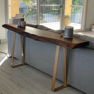 Set of 2 Heavy Duty Gold Sofa Table Legs/made in Usa/wide Bottom ...