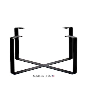 Coffee Table Base/Rectangular/Marble/Granite/Live Edge Tops/Satin Black Powdercoat Finish/2.5 x 1/4 Steel/Choose Exact Height/Width