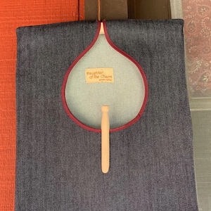 Down Home Denim Clothes Pin Bag Heavy Duty, Vintage Style with Removable Wooden Hanger.  It Makes a Great Gift! Handmade at Home in USA.