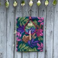 Colorful Leaf Clothespin Bag Vintage Style w/Removable Wooden Hanger in Heavy Duty Cotton Fabric.  Makes A Great Gift. Handmade in USA
