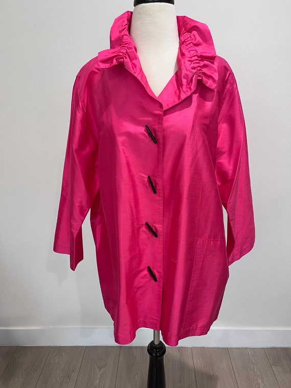 Plus Size Barbie Pink Caroline Rose 100% Silk Shir