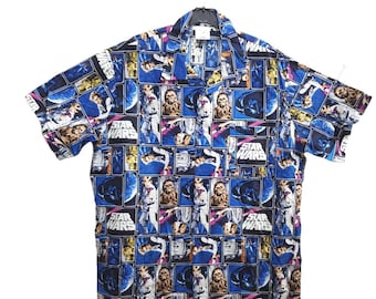 Handmade Geeky Shirt made from genuine Star Wars New Hope fabric Size Large Mens 44-48" chest