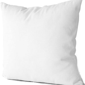 May include: A plain white pillow with a soft, smooth texture. The pillow is rectangular and has a slightly rounded shape.