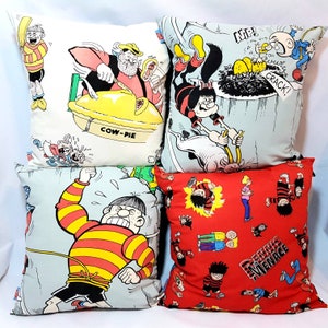 Beano Bash Street & Desperate Dan Cushion Covers (Handmade with Original Vintage Fabrics)