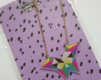 Geometric Butterfly Punky Pins necklace