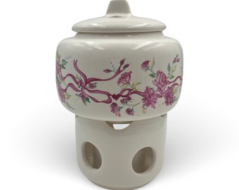 Vintage 1980’s Ceramic Floral Wax Melt Warmer, Use with a Tealight Candle, The perfect spring decor!