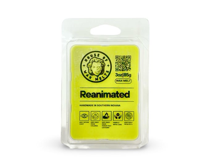 Refreshing Lime Horror Themed Wax Melts | Reanimated by House of Wax Melts | 3oz 85g | Handmade in Indiana