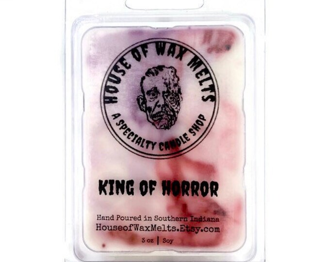 Raspberry and Cranberry Scented Horror Themed Wax Melts - King of Horror by House of Wax Melts - Made with Soy Wax