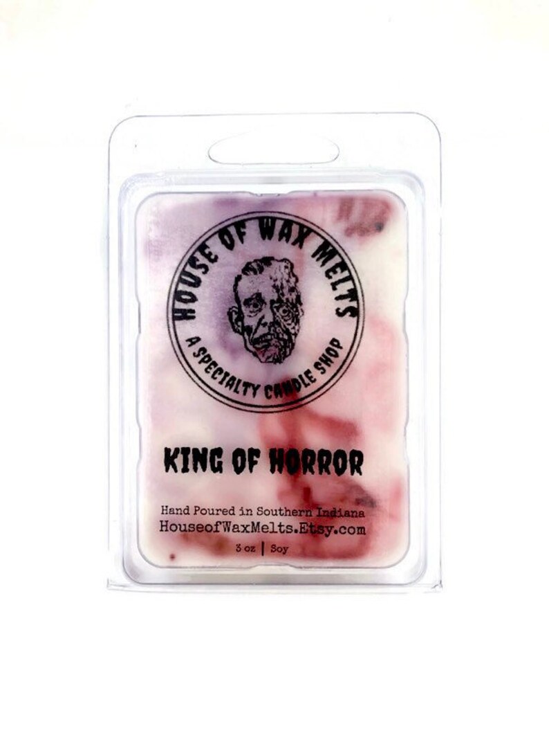 Raspberry and Cranberry Scented Horror Themed Wax Melts King of Horror by House of Wax Melts Made with Soy Wax image 1