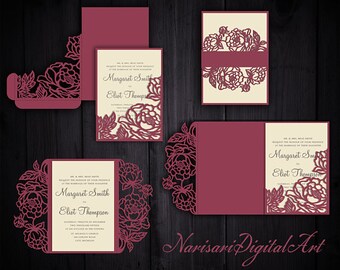 Download Free 4x6 Pocket Wedding Invitation Template Svg Cutting File Etsy SVG Cut Files