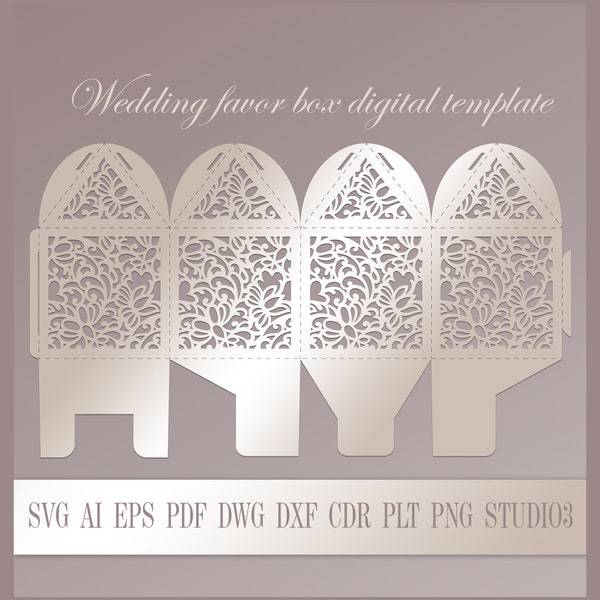 Bomboniere Laser Cut Wedding Party Favor Box, Bridal Shower, Baby Shower, Baptism, Engagement SVG cutting file, Silhouette Cameo, Cricut