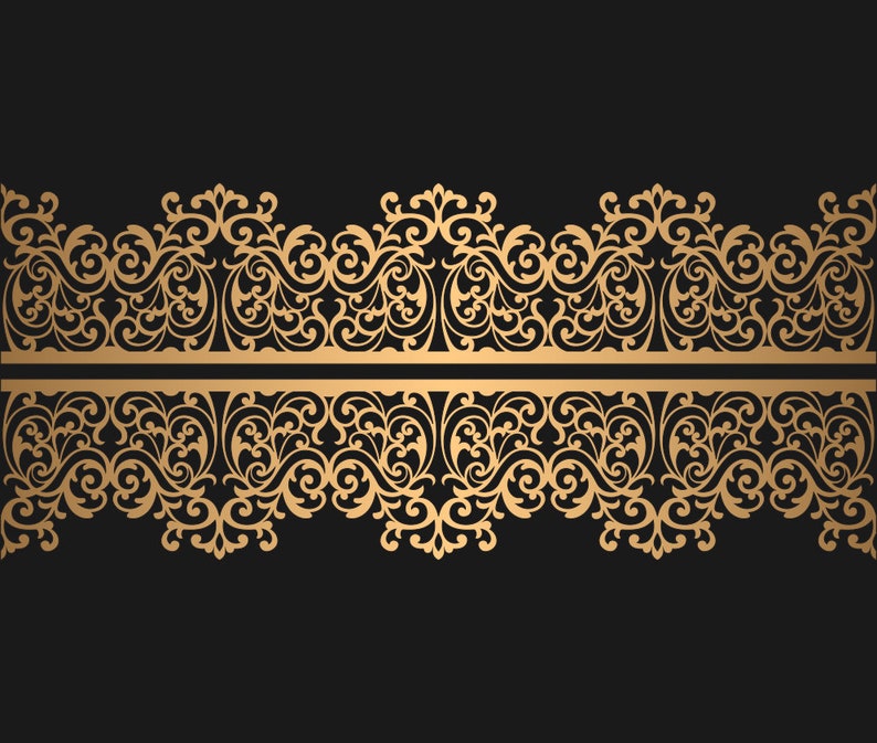 Ornamental laser cut border panel decor vector file / svg Etsy