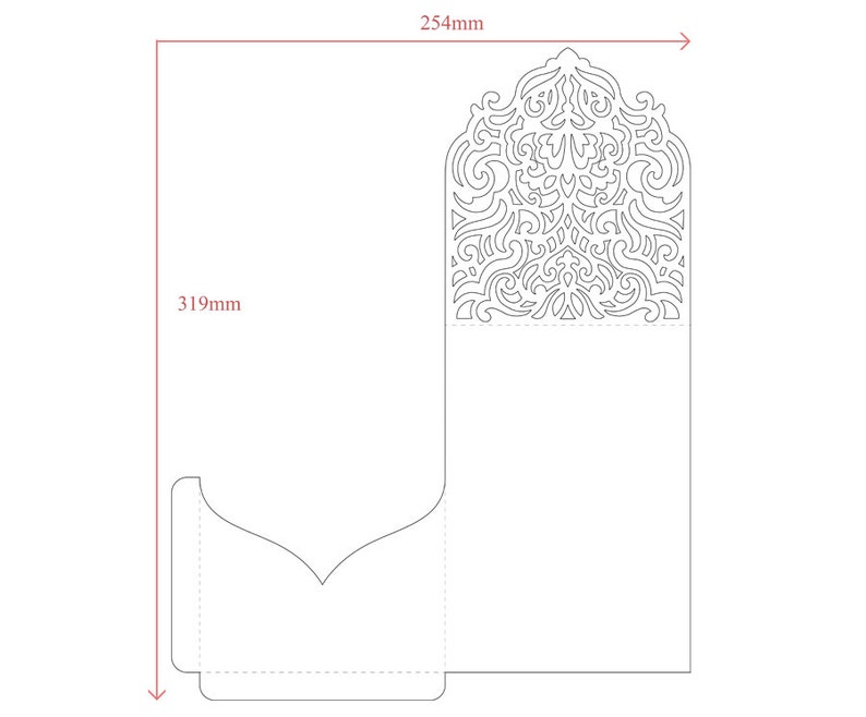 Download Wedding Invitation Pocket Envelope & Half-fold Card. SVG | Etsy